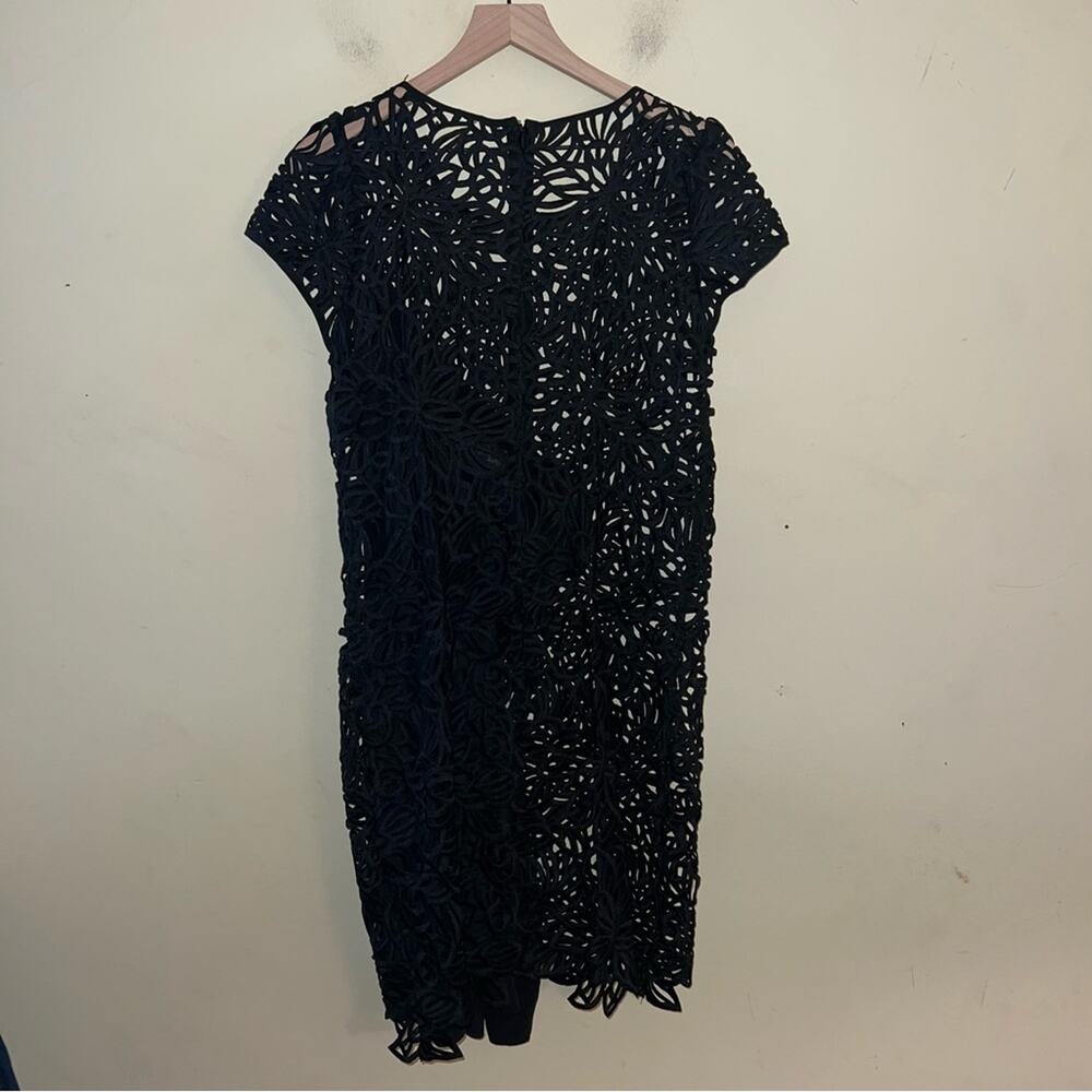 MILLY all black large lace whimsigoth evening dress M - Picture 7 of 8